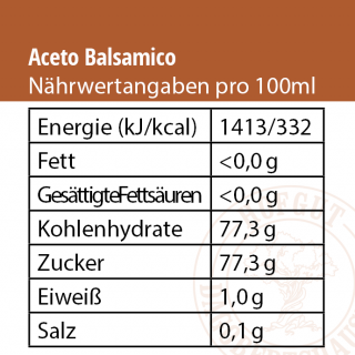Aceto Balsamico Nährwertangaben